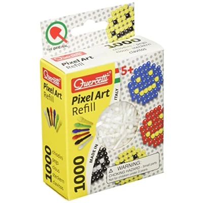 Imagen de Quercetti 2479 Pixel Art Refill Blanco, Juego Creativo con Clavos para niños, Multicolor, Small (1000)