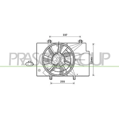 Imagen de PRASCO FD344F004 Ventilador de radiador 345mm 380W con bastidor (armazón) FORD: FIESTA 6, Ecosport Mk2, 6 Van