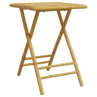 Imagen de vidaXL Mesa Plegable de jardín bambú 55x55x75 cm, bambú, al Aire Libre, Patio, Mesa, Exterior