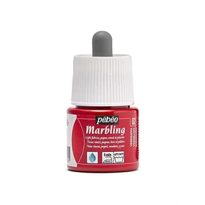 Imagen de Pébéo Frasco Marmoleado 45ml Bermellón Pintura Efecto Mármol en Superficies Ligeras y Porosas