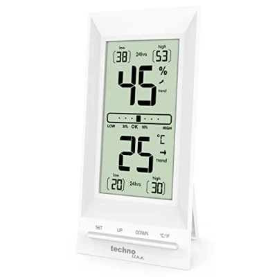 Imagen de termómetro de oficina, termómetro, higrómetro, pantalla comodidad la habitación, función calibración, temperatura interior, humedad tendencia