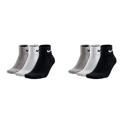 Imagen de Nike calcetines para hombre y mujer, 6 pares, cortos el tobillo, color blanco negro, mezcla (blanco, gris negro), talla 34, 36, 38, 40, 42, 44, 46, 48, 50, gris, 36 40