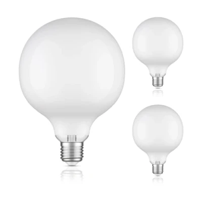 Imagen de ledscom.de 3 piezas Bombilla LED E27, G125, blanco cálido (2700 K), 6,2 W, 845lm, vidrio esmerilado extra mate
