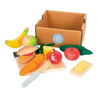 Imagen de Small Foot Set de Corte Almuerzo Fresco, Madera, Alimentos Cocina Infantil, Juego rol a Partir 3 años, 12331 Juguete, Multicolor