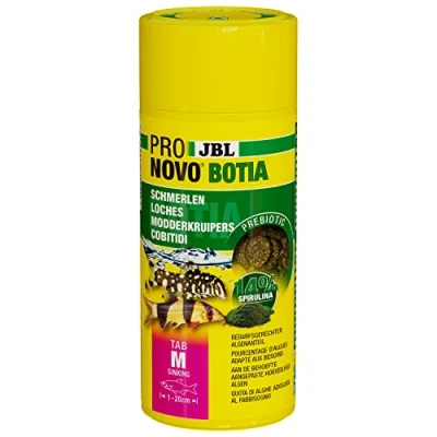Imagen de JBL PRONOVO BOTIA Tab, alimento básico para lochas de 1 20 cm, tabletas alimentarias Peces, Talla M, 250 ml