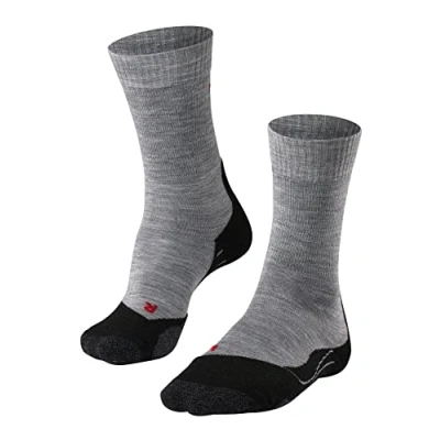 Imagen de FALKE TK2 Explore M SO lana hilo funcional anti ampollas gruesa 1 par, Calcetines para senderismo Hombre, Gris (Light Grey 3403), 39 41