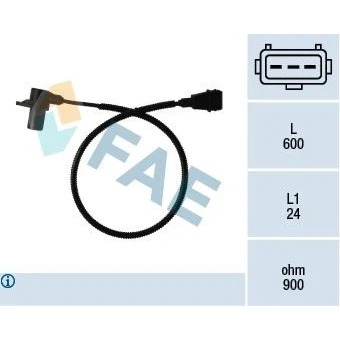 Imagen de FAE 79011 Sensor de Cigueñal 3 FIAT: Ducato II Furgón, Bus, IVECO: DAILY Kasten/Kombi, 3, CITROËN: Jumper I Furgón