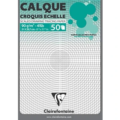 Imagen de Clairefontaine 93950 C Papel de calco (50 hojas, 50 x 65 cm, 90/95 g), transparente 92 g
