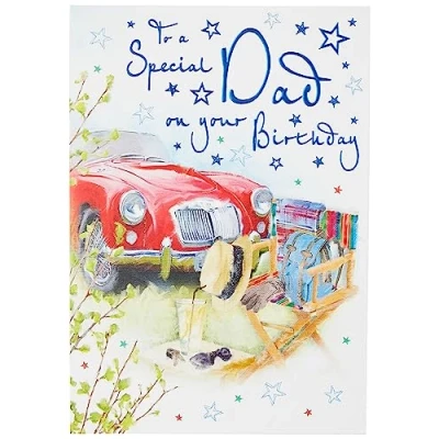 Imagen de Piccadilly Greetings Regal Publishing Tarjeta de cumpleaños para papá, 9 x 6 pulgadas, color rojo