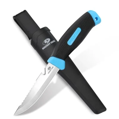 Imagen de Mossy Oak Navaja de acampada y marcha, cuchillo hoja fija acero inoxidable con funda duradera, perfecto para aire libre