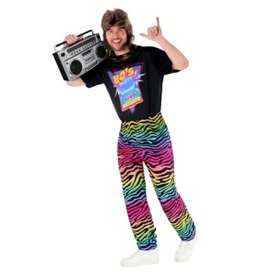 Imagen de Morph Disfraz De Los 80 Hombre, Años Disfraces Ochentero Retro, Carnaval Hombre Talla 2XL