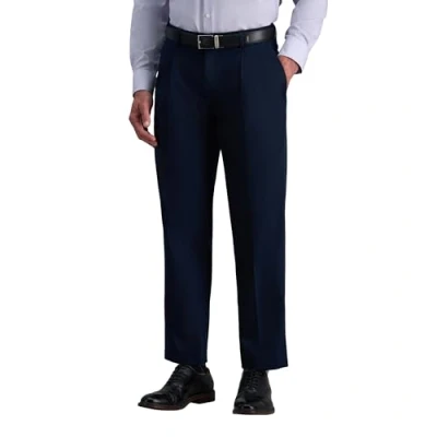 Imagen de Haggar Pantalón Casual de Ajuste clásico Caqui sin Planchado para Hombre (Tallas Regulares, Grandes y Altas), Azul Marino Oscuro, 32W/32L