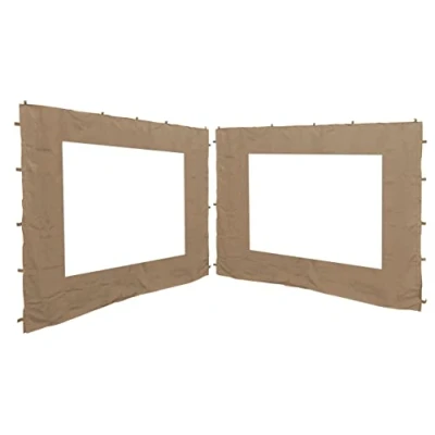 Imagen de Quick Star 2 Paneles Laterales con Ventana de PE 250x190cm Gris para Gazebo 3x3m