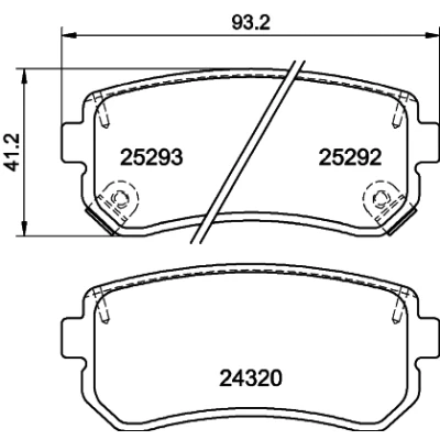 Imagen de HELLA 8DB 355 016 221 Juego de pastillas freno con avisador acústico desgaste accesorios HYUNDAI: Tucson, ix35, i30 I Hatchback
