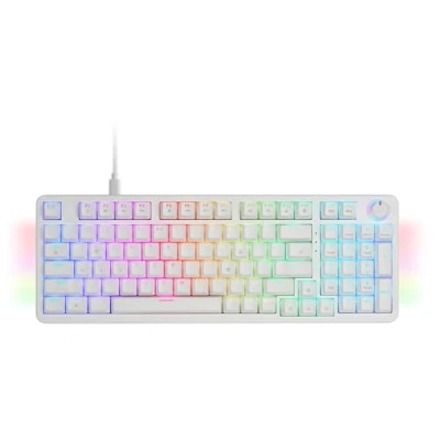 Imagen de Mars Gaming MKPRO, Teclado Mecánico Completo, RGB Chroma, Switches Hot Swap Mecánicos, Antighosting, Rueda de Control, Software Avanzado, Multiplataforma, Switch Silent, US, Blanco
