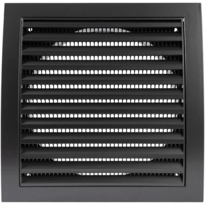 Imagen de Vent Systems Ø150 mm 190x190 ventilación de la campana antracita con rejilla protectora plagas construidas, cubierta robusta aire