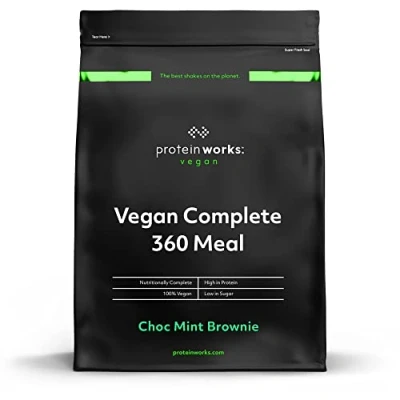 Imagen de THE PROTEIN WORKS Complete 360 ​​Meal Brownie de Chocolate con Menta Nutricionalmente Equilibrado 100% vegano Comida rápida y asequible 500g