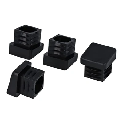 Imagen de GleitGut 4 tapones de tubo cuadrado oblicuos láminas en ángulo 10 grados para patas sillas inclinadas, color negro (20 x 20 mm)