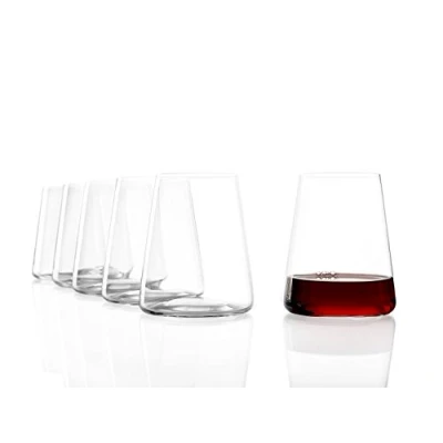 Imagen de Stölzle Lausitz Vasos de vino sin mango, 515 ml, juego 6 copas tinto, aptos para lavavajillas, cristal plomo, elegantes y resistentes a la rotura