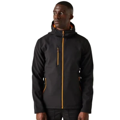 Imagen de Regatta Chaqueta Profesional Navigate Softshell para Hombre, Negro/Naranja, L