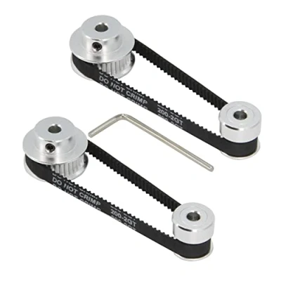 Imagen de Zeberoxyz Juego de 2 ruedas síncronas GT2, 20 y 36 dientes, diámetro 5 mm, polea correa dentada aluminio con unidades longitud 200 mm ancho 6 (20 36T 5B 6)