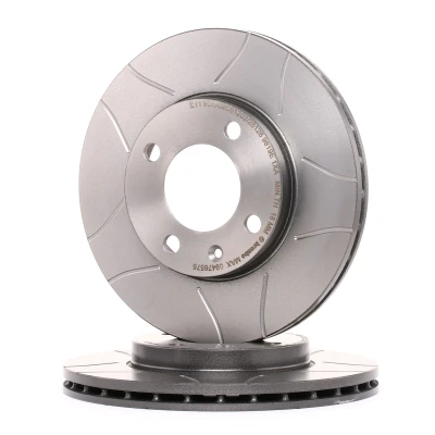 Imagen de BREMBO MAX LINE 09.4765.75 Disco de freno 239 20 4 ventilación interna, ranurado revestido con tornillos VOLKSWAGEN: GOLF 1 Cabriolet, Polo II Coupé