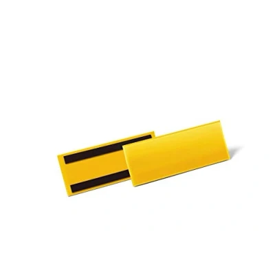 Imagen de Durable 175704 Bolsa de etiquetas magnéticas, para 1/2 A5 apaisadas (210 x 74 mm), paquete 50, amarillo