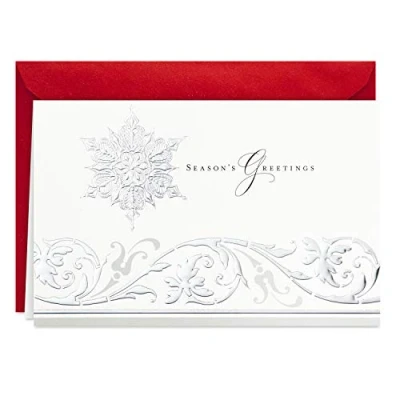 Imagen de Hallmark tarjetas navideñas en caja (Season&#039;s Greetings Snowflake, 40 con sobres) (1XPX5667)