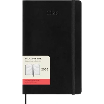 Imagen de Moleskine Agenda Diaria, Diaria 2026 12 Meses, Con Tapa Blanda y Cierre Elástico, Formato Grande 13x21, Color Negro