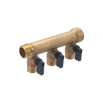 Imagen de Colector Macho Hembra 3/4 3 salidas con válvulas 1/2 QUICK PLOMBERIE