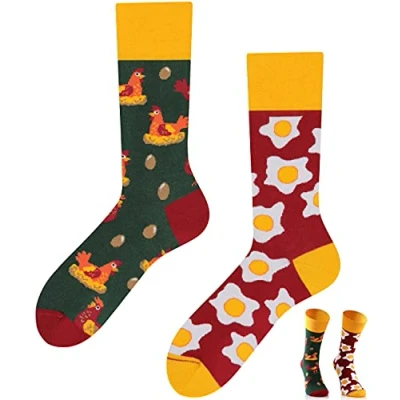 Imagen de Todo Colours Calcetines divertidos, multicolores, curiosos, con motivos alegres y llamativos, mensajes en distintos idiomas, 39 42