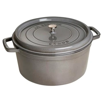Imagen de STAUB Asador/Cocotte de hierro fundido, Redondo 30 cm, 8,35 L, Gris grafito
