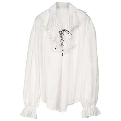 Imagen de W WIDMANN MILANO Party Fashion Camisa pirata o renacentista, blanca, accesorios para disfraces, carnaval, fiesta temática
