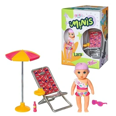 Imagen de BABY born Minis Verano con Lara 906132, Muñeca de 7 cm accesorios exclusivos y cuerpo móvil para un juego realista, Adecuada niños a partir 3 años