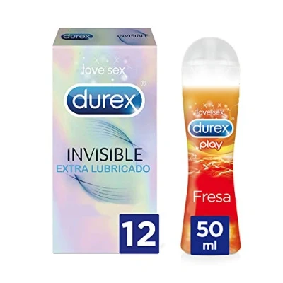 Imagen de Preservativo Durex Invisible 12 Condones + Intense Gel Pack Preservativos Finos y Sexual