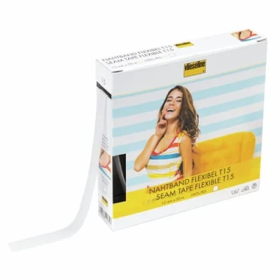 Imagen de Vlieseline Cinta De Costura Flexible T15, 50 Metros Largo x 15 mm Grosor, Blanco