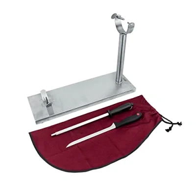 Imagen de NERTHUS Fijo Conjunto para Jamón, Acero Inoxisable, Burdeos