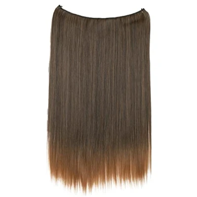 Imagen de CAISHA 50cm 1 Trama Extensión Con Banda Elástica De Cabello Postizo Liso Resistente Al Calor Mezcla Marrón E121