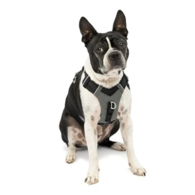 Imagen de Kurgo Journey Air Arnés para Perros, de Senderismo Mascotas Correr o Caminar, Reflectante, Negro/Gris XS