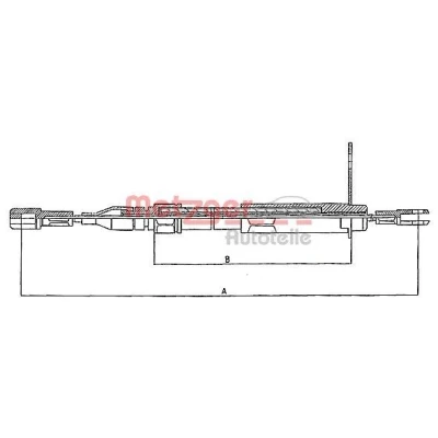 Imagen de METZGER 10.943 Cable de Freno Mano Atrás izquierda, derecha, izquierda 1060/808 COFLE MERCEDES BENZ: 190, W124 Berlina, Clase E Berlina