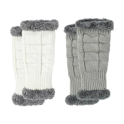 Imagen de 2 Pares De Guantes Felpa Sin Dedos, Cálidos, Punto, Invierno
