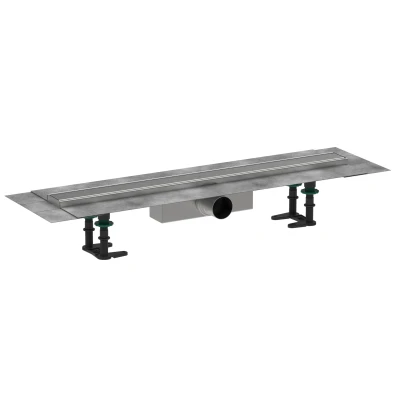 Imagen de hansgrohe RainDrain Compact, compact set completo de desagüe lineal ducha, canaleta ducha 700mm, canal drenaje para instalación estándar, acabado acero inoxidable
