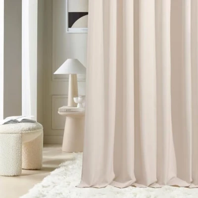 Imagen de ROOM99 Aura Cortina con Cinta fruncidora (140 x 280 cm, oscurecimiento), Color Crema Claro