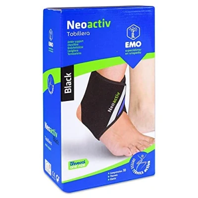 Imagen de Emo Tobillera, Neopreno, Esguince, Tendinitis, Negra, Talla única, TB10A