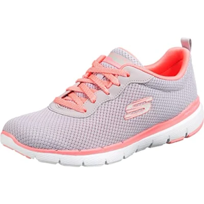 Imagen de Skechers Flex Appeal 3.0 First Insight, Sneakers Mujer, Multicolor (Lt Gray Mesh Hot Pink Trim), 36 EU