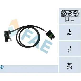 Imagen de FAE 79025 Sensor de Cigueñal 3 JEEP: Cherokee II, RENAULT: Super 5 Hatchback, Rapid Furgón