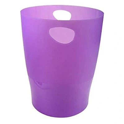 Imagen de Exacompta 45319D Set de 8 papeleras con asas ECOBIN gran capacidad 15 litros dimensiones 26,3 x 33,5 cm 1 año garantía Morado Translúcido