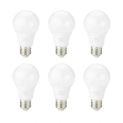 Imagen de Amazon Basics Bombilla LED, rosca Edison, casquillo E27, 8 W (equivalente a 60 W), blanco frío, No Regulable, 6 Unidad (Paquete de 1)
