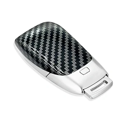 Imagen de kenddeel, fibra de carbono texturizada Key Shell Fob tapa batería Cover compatible con Mercedes Benz A220 E63S Clase e CLS 2019 2021, negro