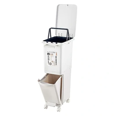 Imagen de FAANAS Cubo de Basura con Tapa,Cubo Pedal y Extraible Ruedas para Casa Cocina, 2 Tiers (7.7 Gallon)
